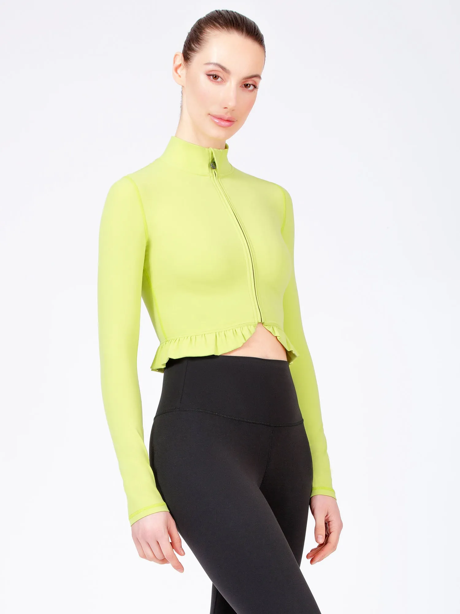 CROPPED RUFFLES JACKET, GLOW