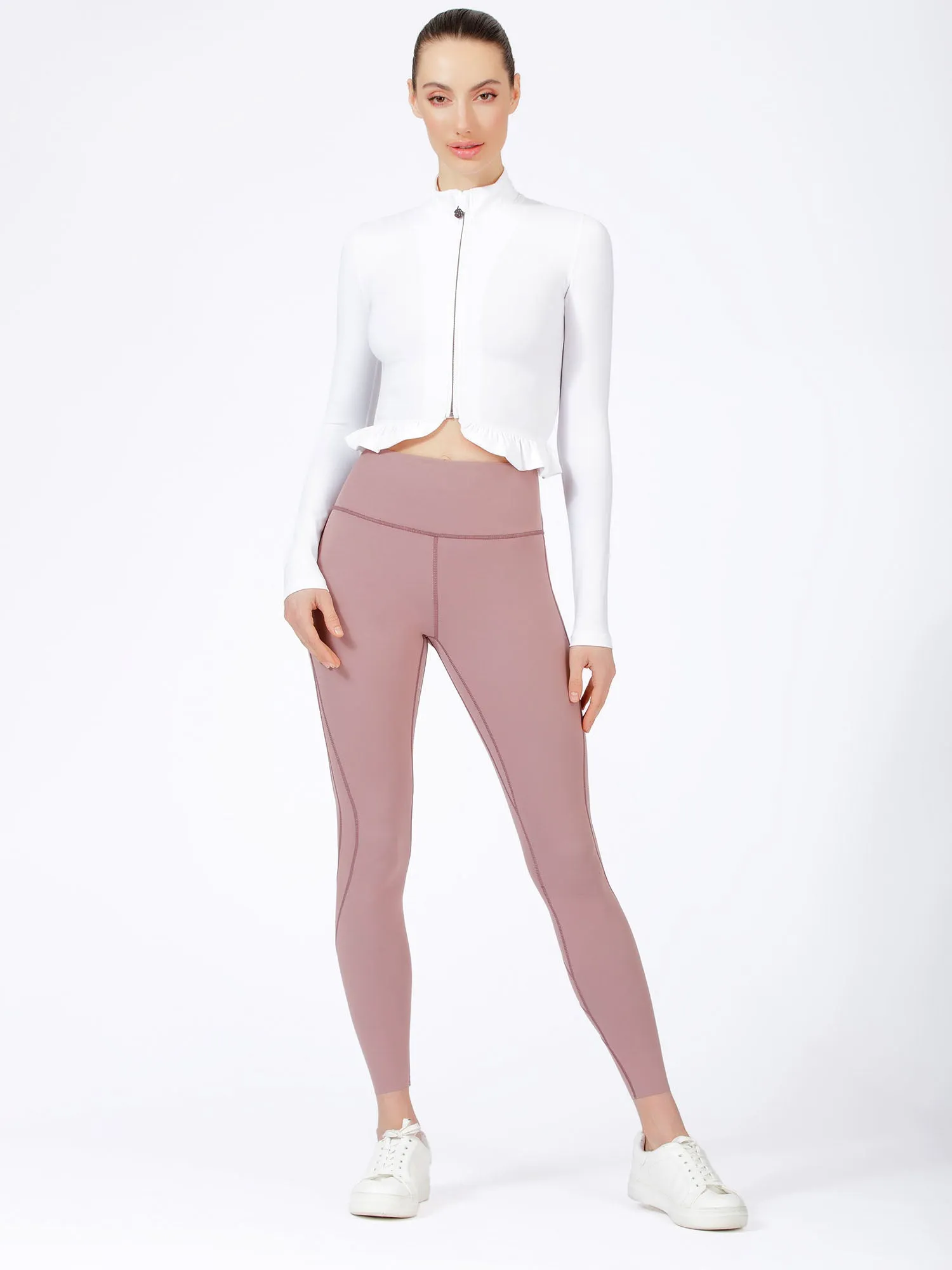 CROPPED RUFFLES JACKET, WHITE