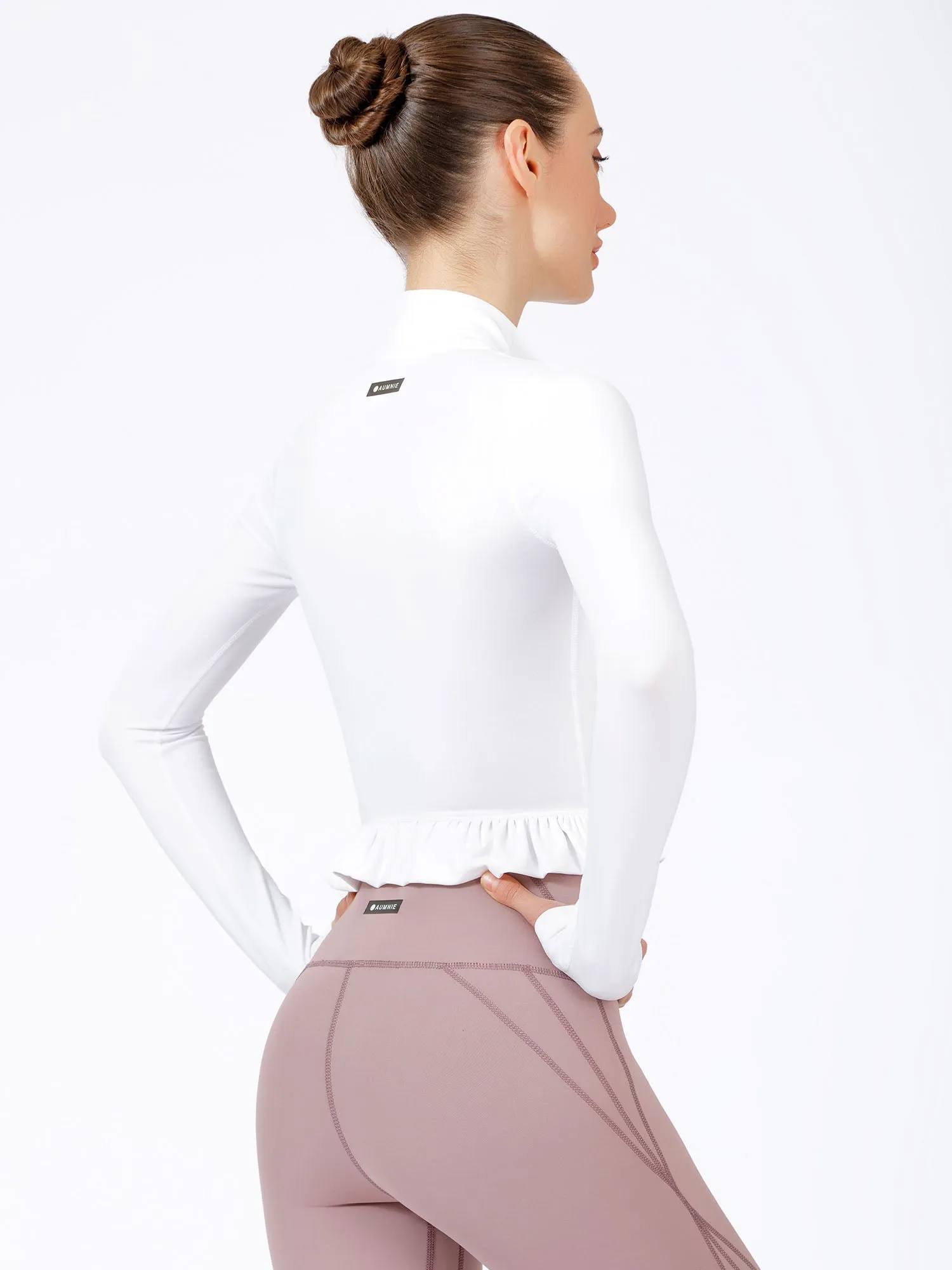 CROPPED RUFFLES JACKET, WHITE