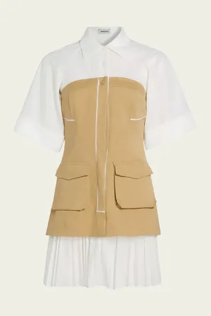 Crosby Mini Dress in Khaki Multi