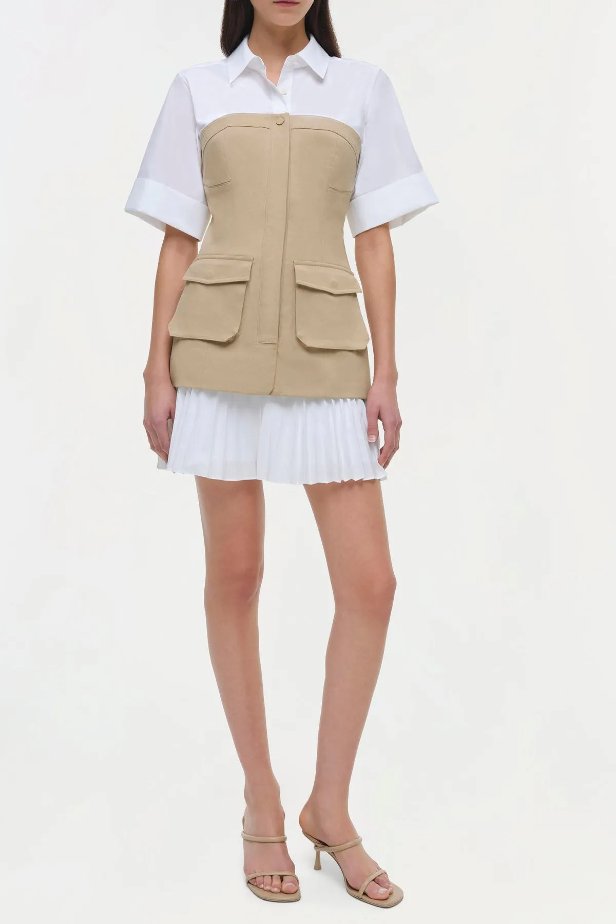 Crosby Mini Dress in Khaki Multi