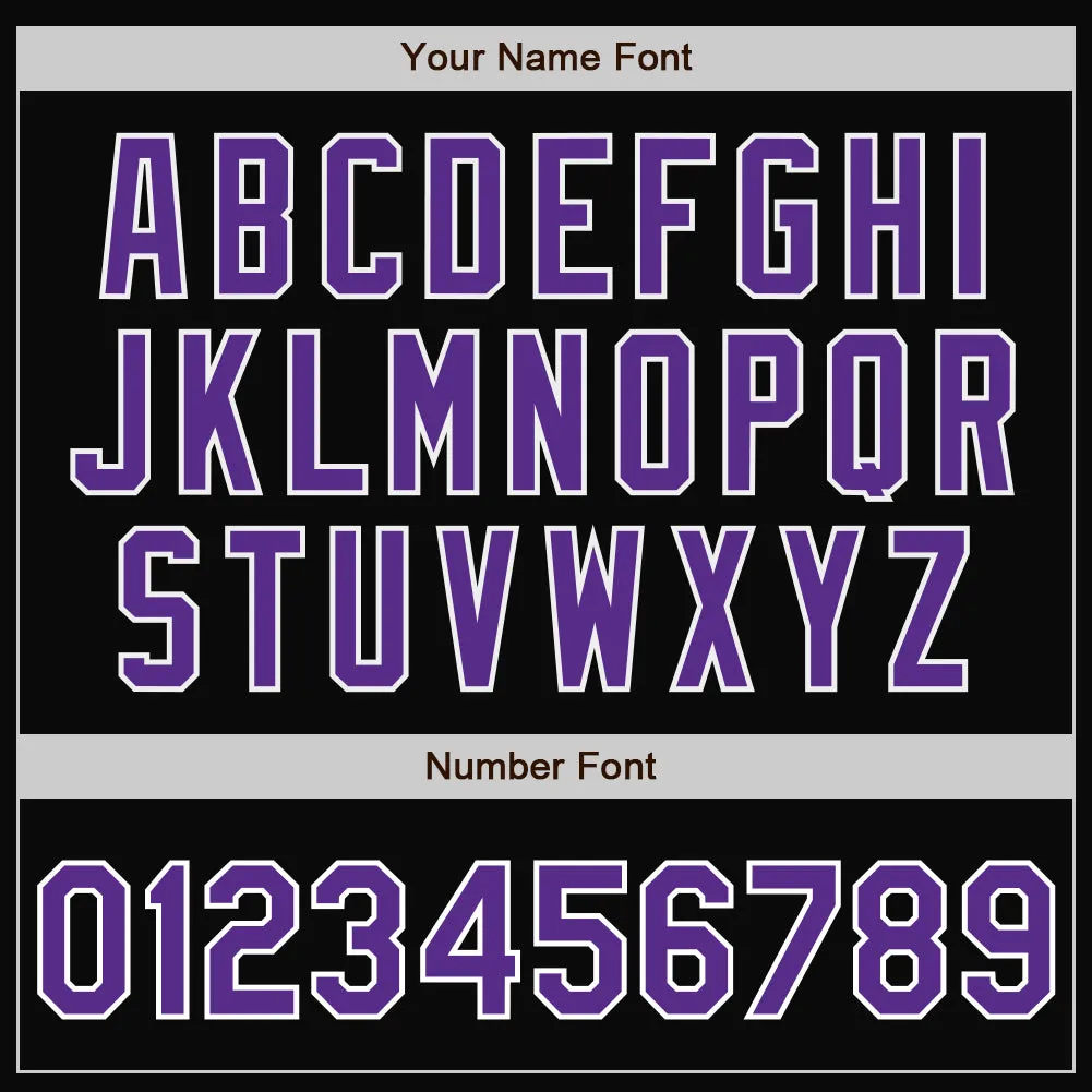 Custom Black Purple-White Bomber Full-Snap Varsity Letterman Jacket