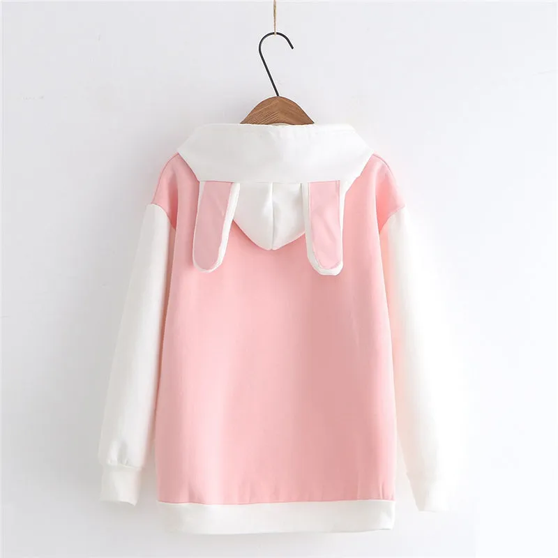 CUTE PINK BLUE BUNNY EARS HOODIE UB2651