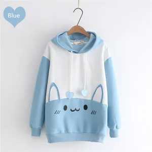 CUTE PINK BLUE BUNNY EARS HOODIE UB2651