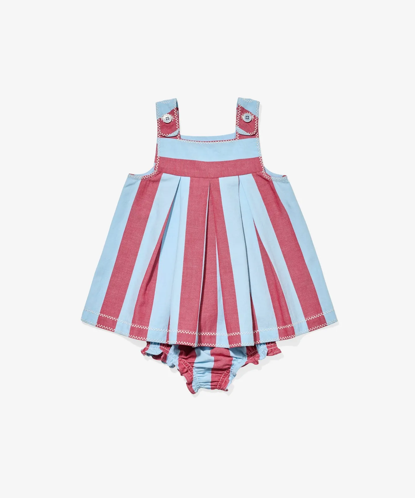 Daisy Baby Dress, Cherry Stripe