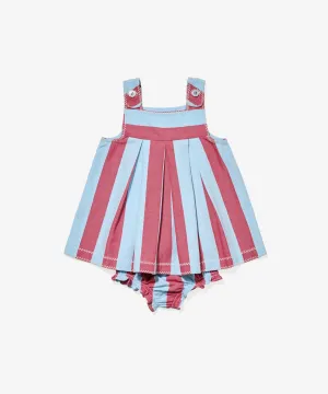 Daisy Baby Dress, Cherry Stripe