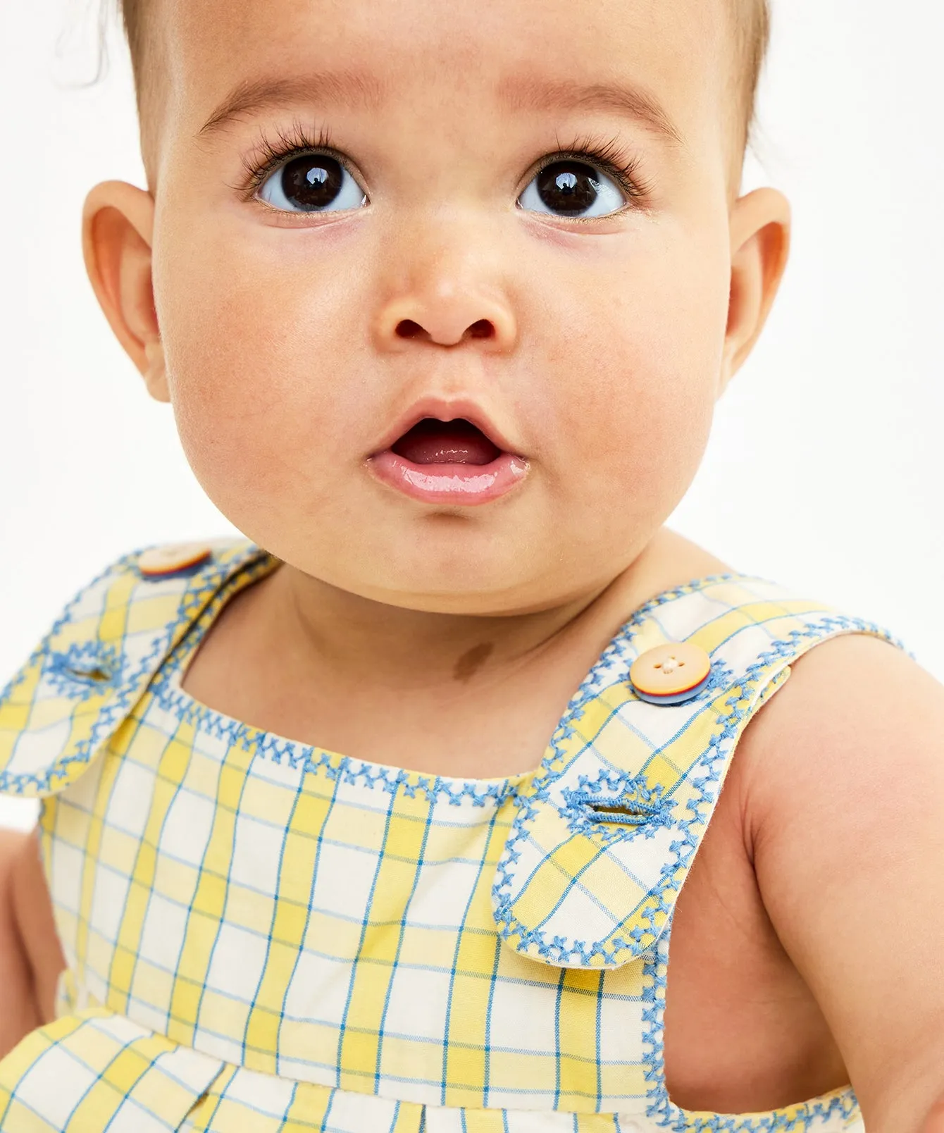 Daisy Baby Dress, Yellow Picnic Check