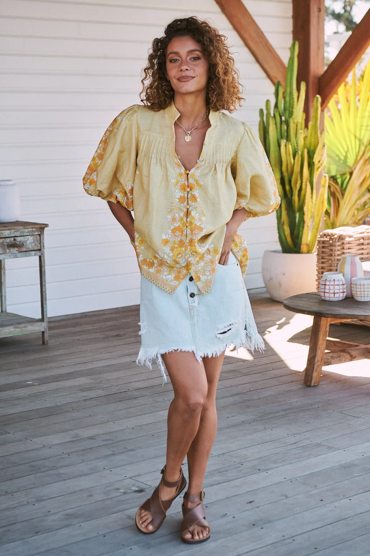 Daylilies Print Birdie Blouse