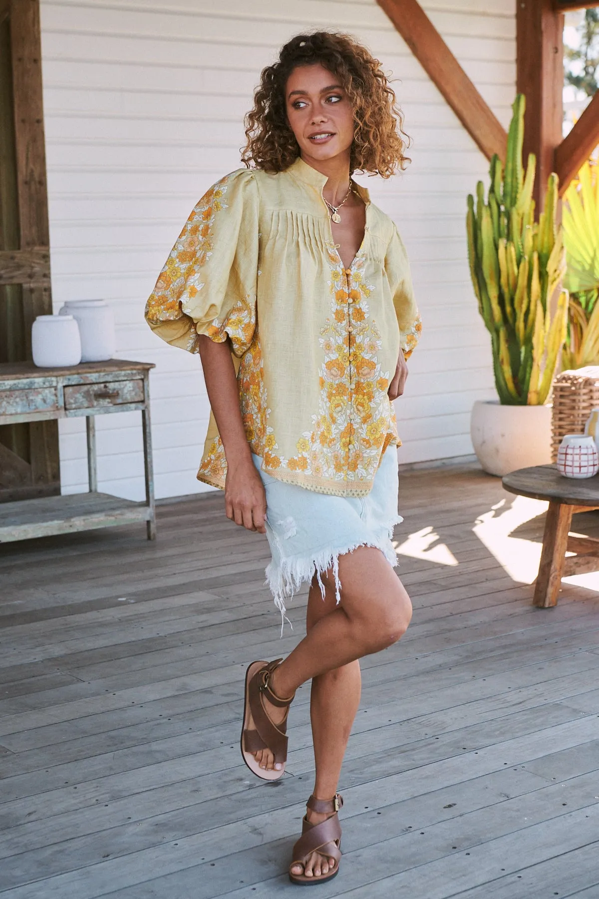 Daylilies Print Birdie Blouse