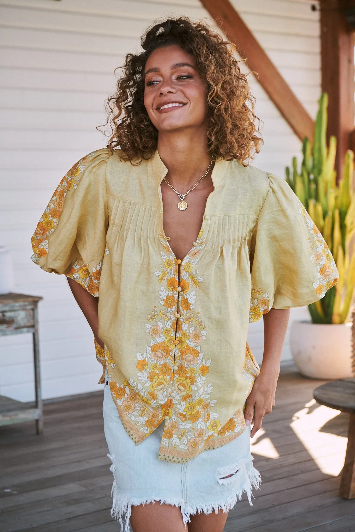 Daylilies Print Birdie Blouse