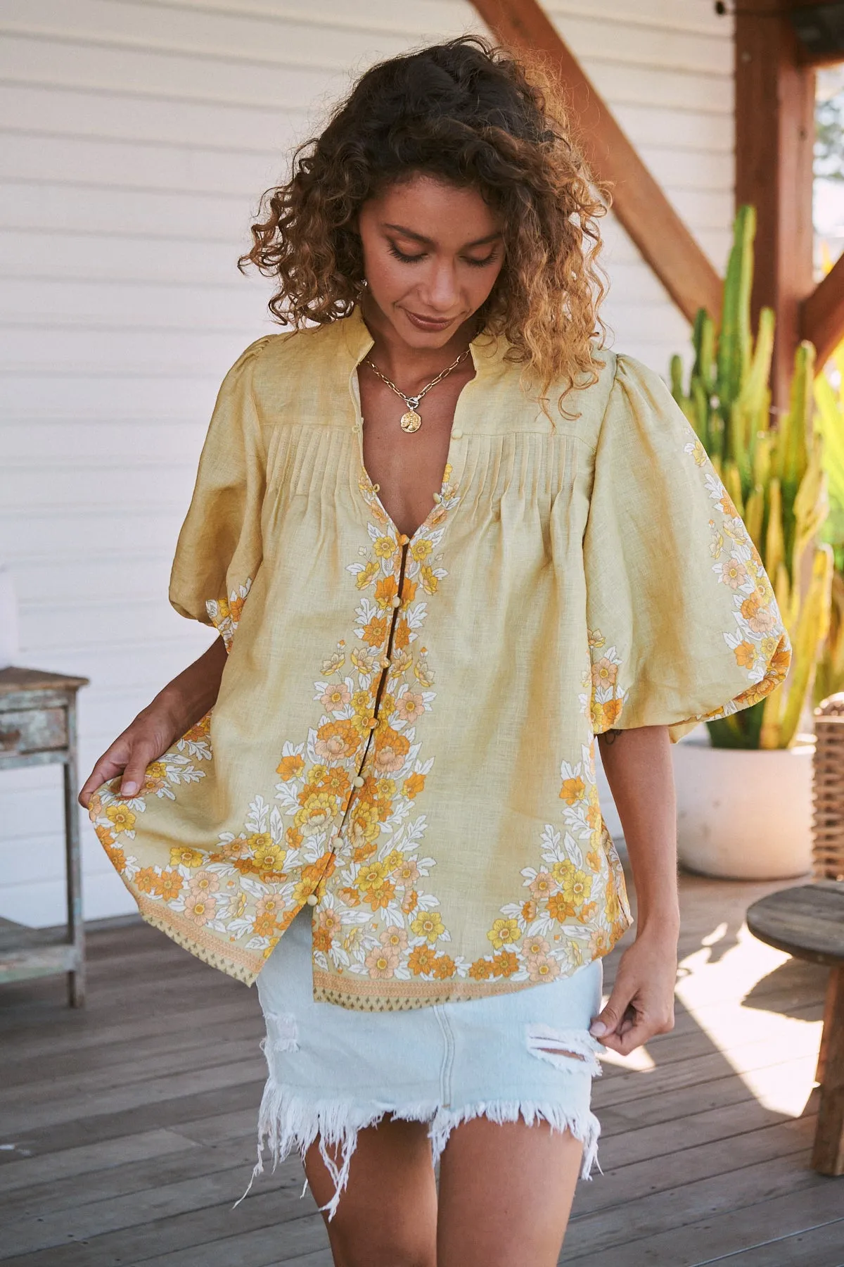 Daylilies Print Birdie Blouse