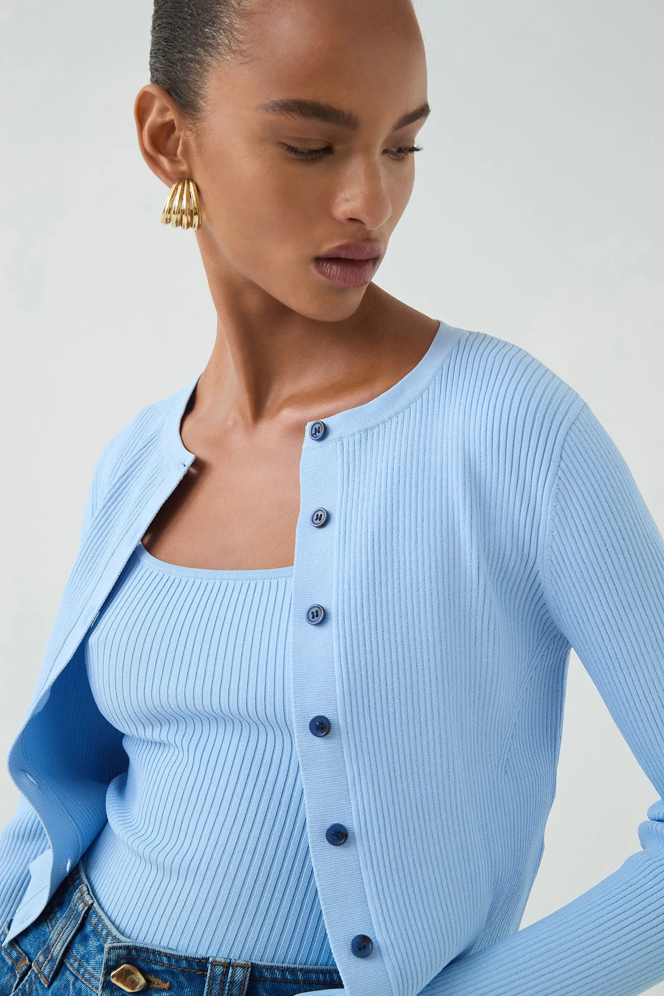 Deia Cropped Knit Cardigan