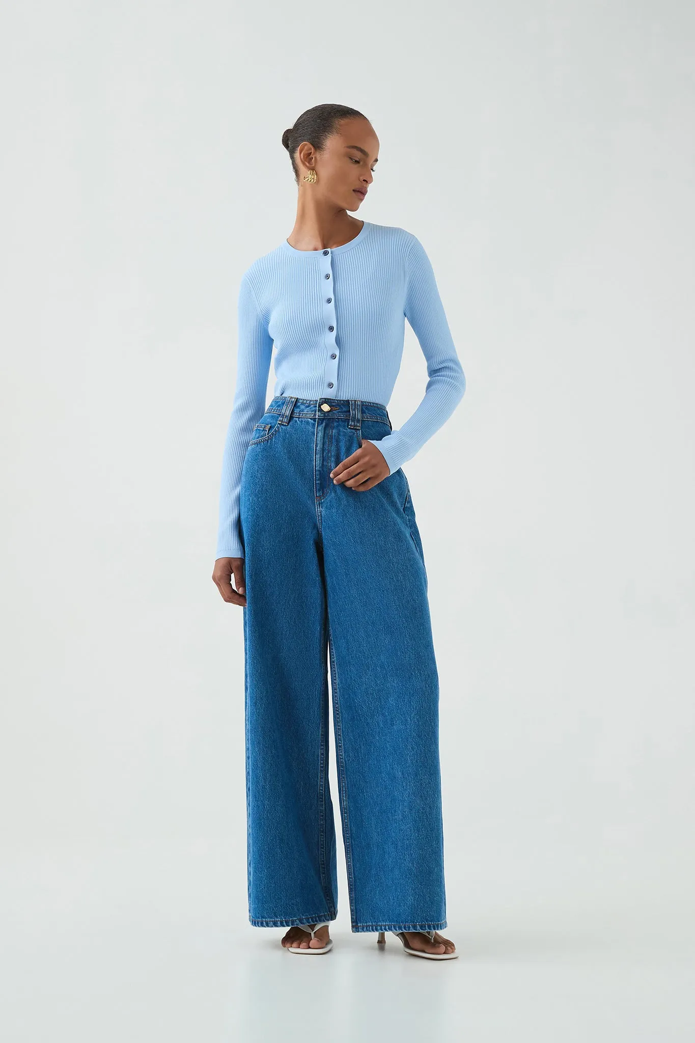 Deia Cropped Knit Cardigan