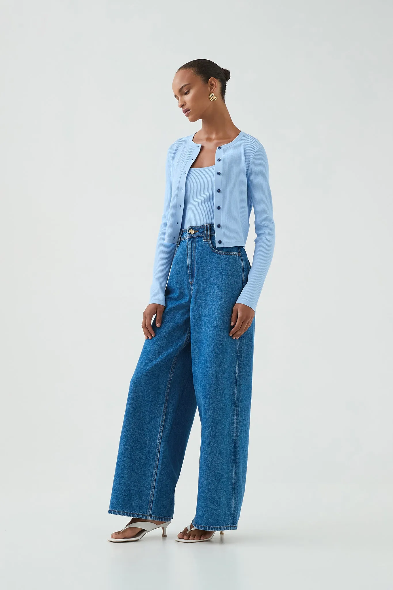 Deia Cropped Knit Cardigan
