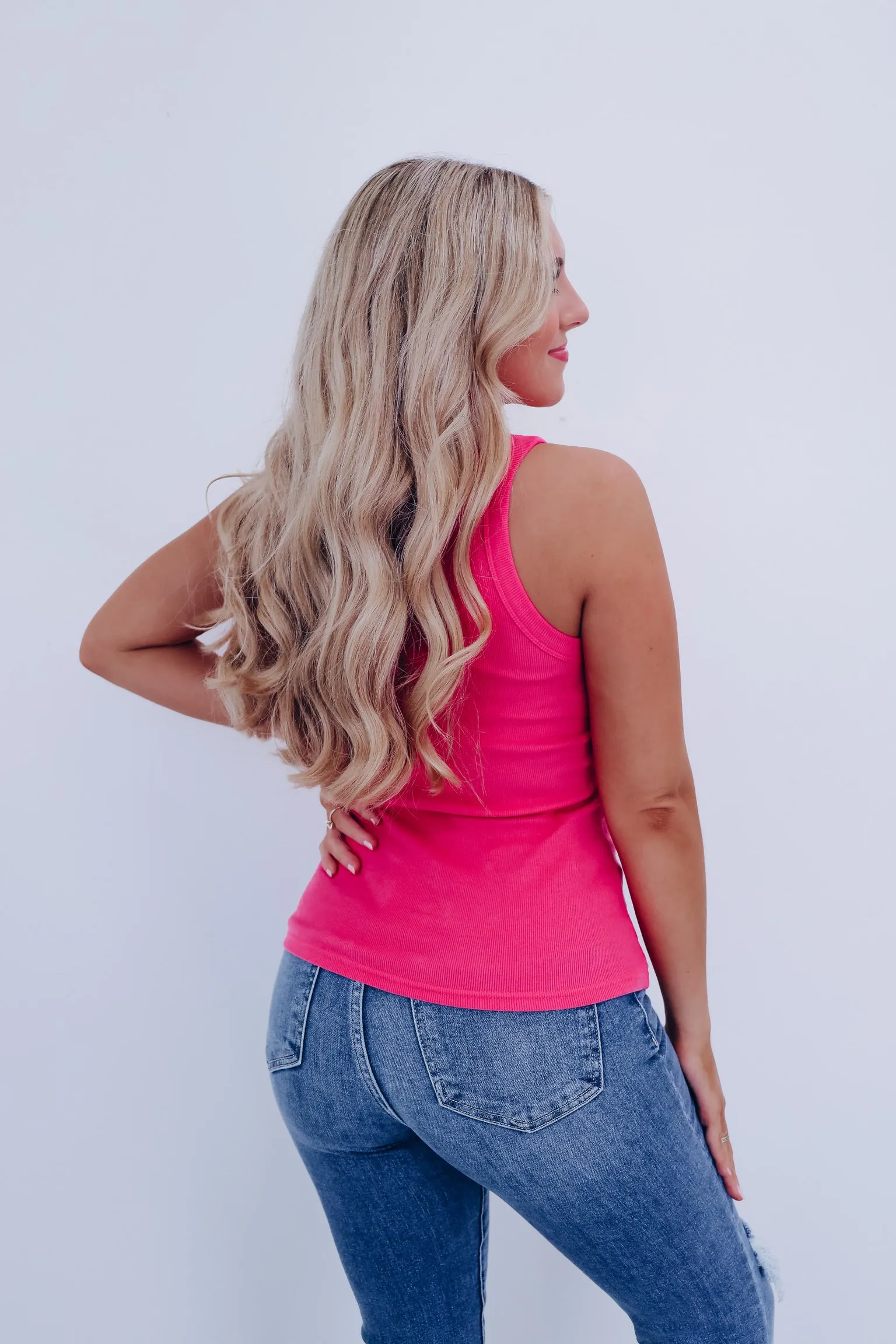 Delicately Detailed Crochet Tank - Pink