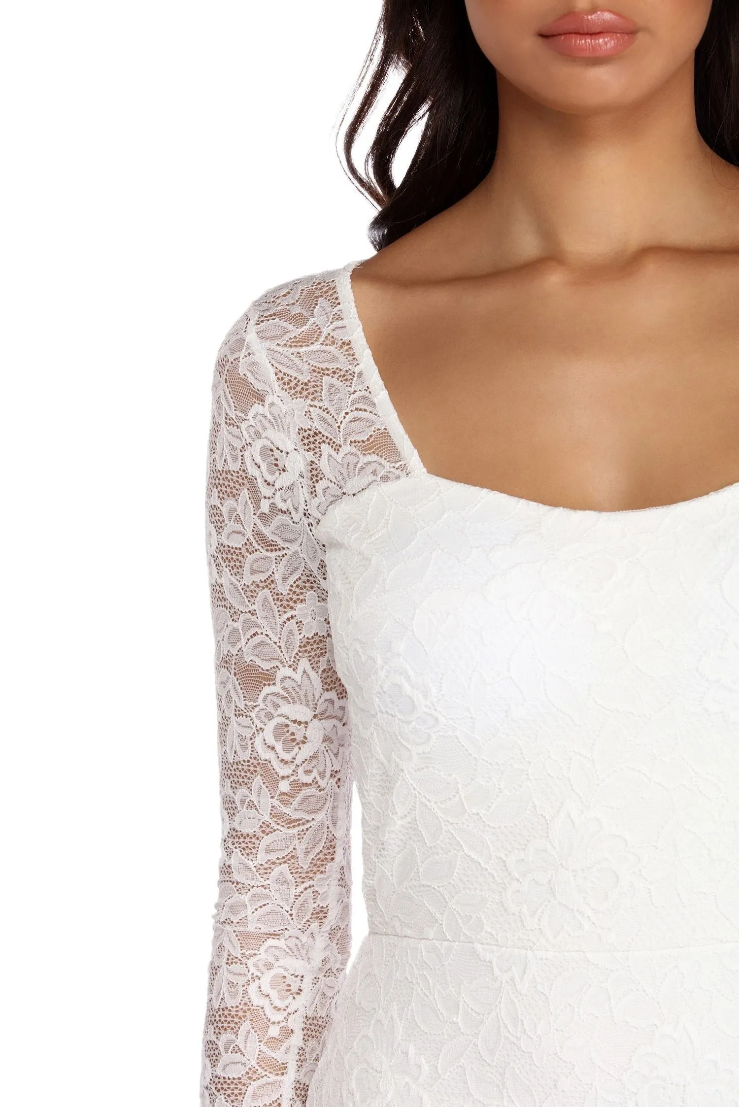 Delilah Illusion Stylish Lace Formal Dress