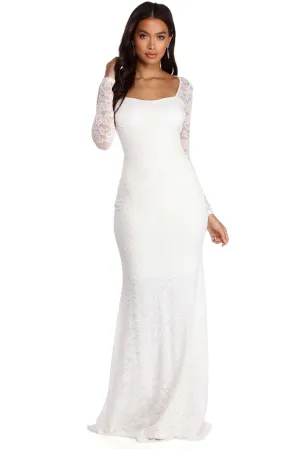 Delilah Illusion Stylish Lace Formal Dress