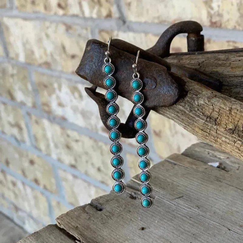 Desert Line Turquoise Bar Earrings
