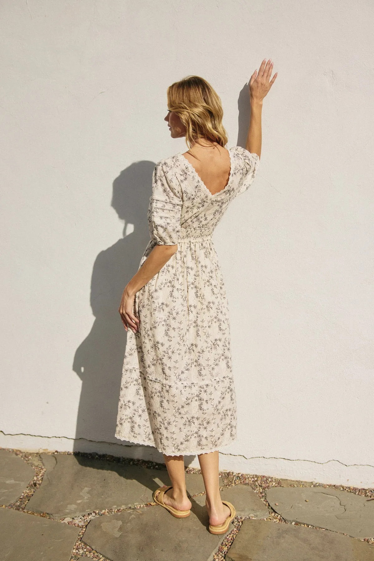 Devan Bubble Sleeve Midi Dress