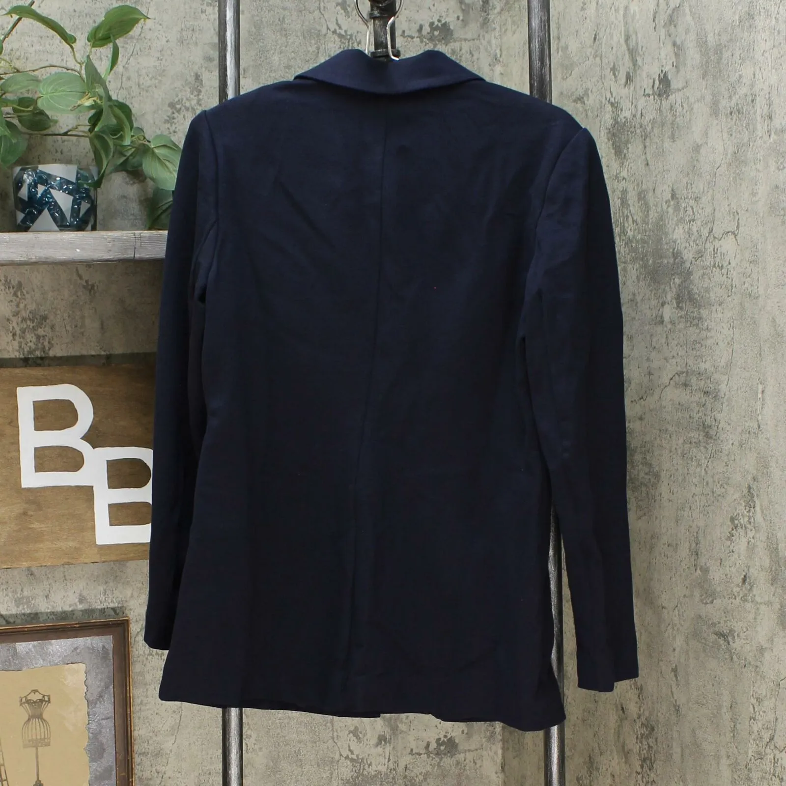 DG2 by Diane Gilman Women's Classic Ponte Blazer Jacket Navy Medium
