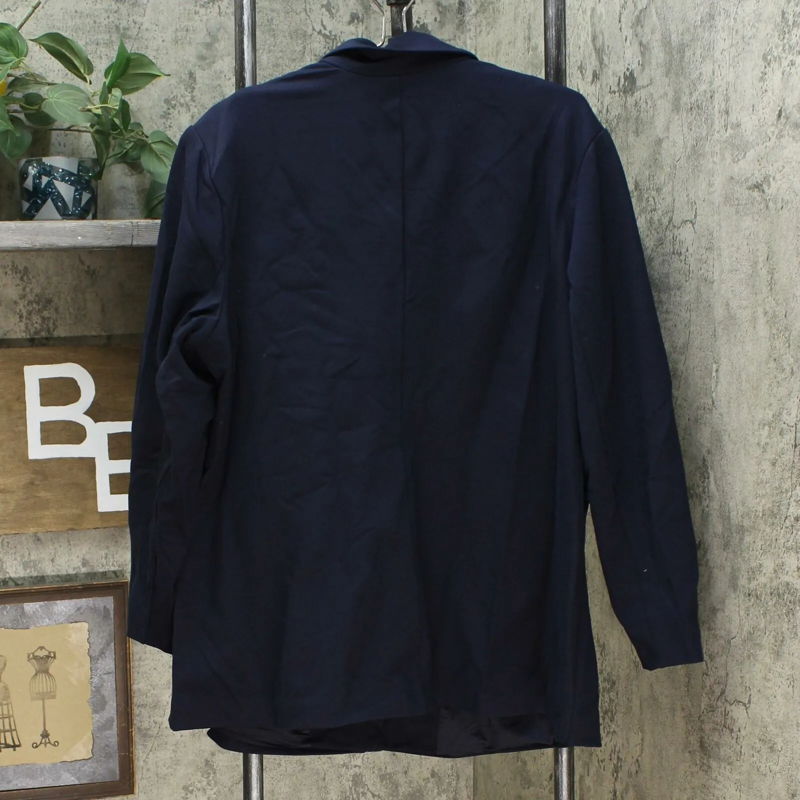 DG2 by Diane Gilman Women's Ponte Blazer Jacket Navy 2X