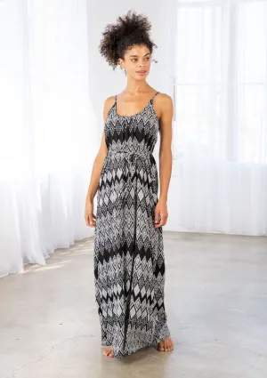 Diamond Print Maxi Dress