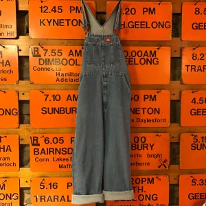 Dickies Workwear Denim 90’s Vintage Mens Blue Denim Long Overalls