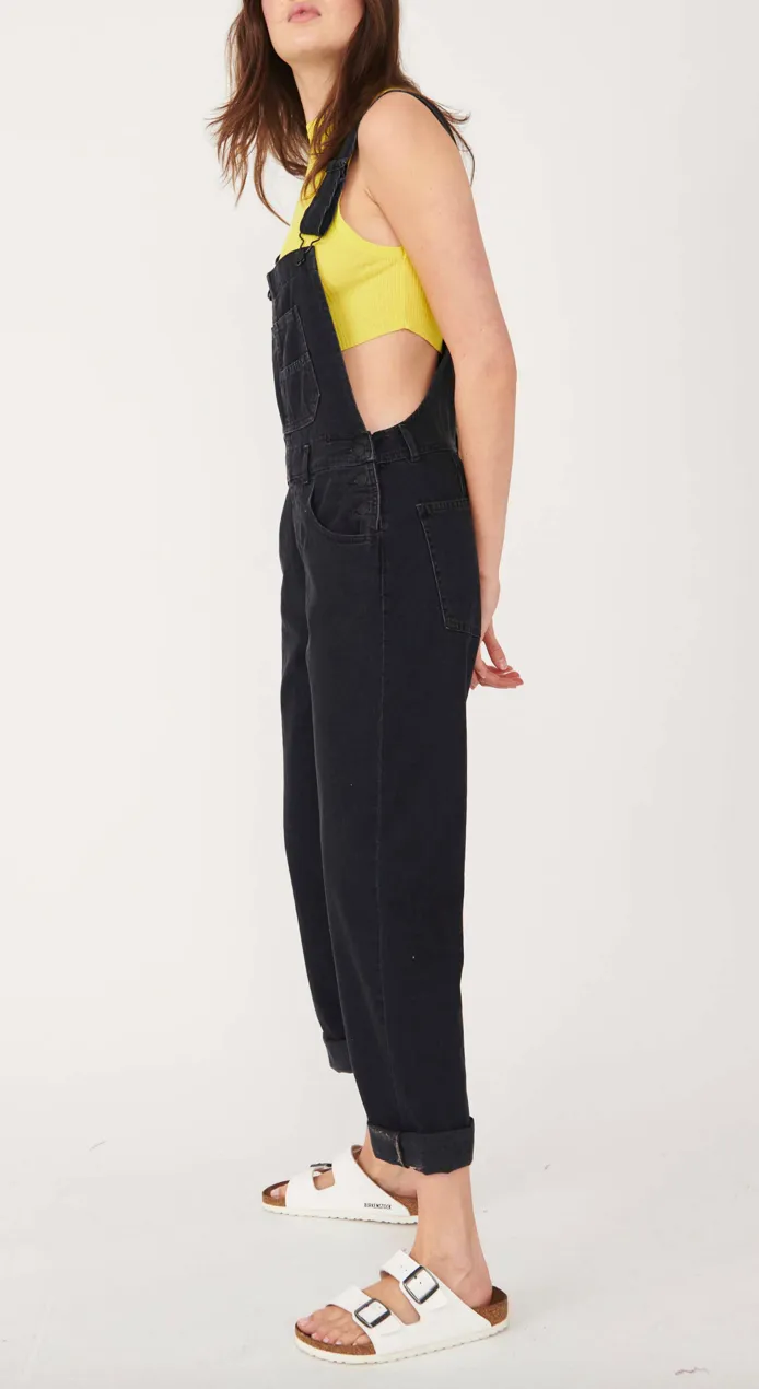 Distressed Tapered Leg Overalls