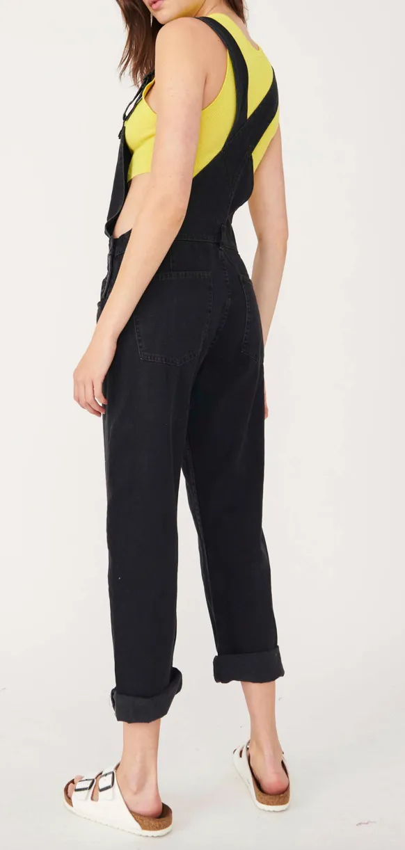 Distressed Tapered Leg Overalls