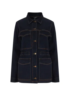 Drew Organic Cotton Utility Jacket | Dark Denim