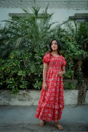Easy On Me  Maxi Red Dress