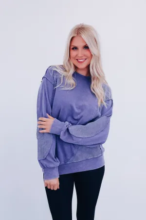Eddie Vintage Patch Mineral Wash Top - Blue