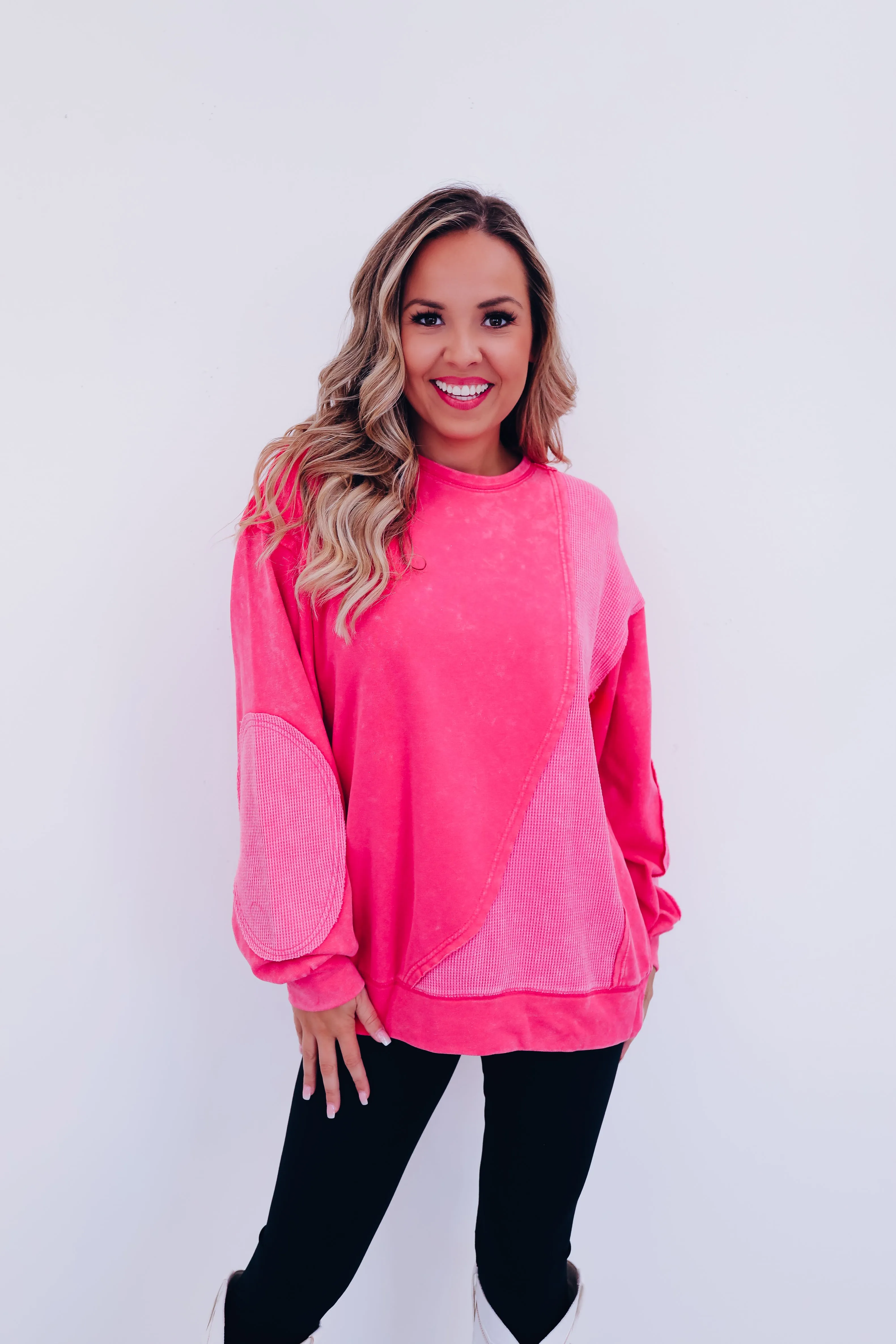 Eddie Vintage Patch Mineral Wash Top - Pink