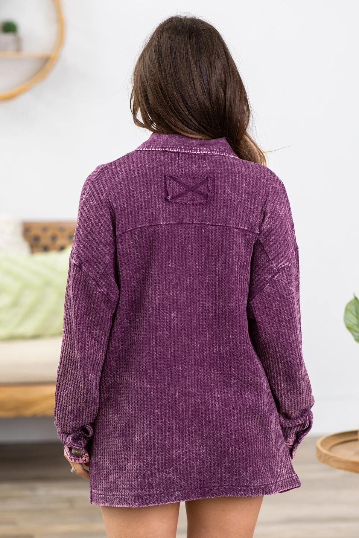 Eggplant Washed Ribbed Shacket