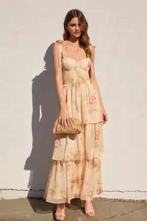 Elena Corset Layered Maxi Dress