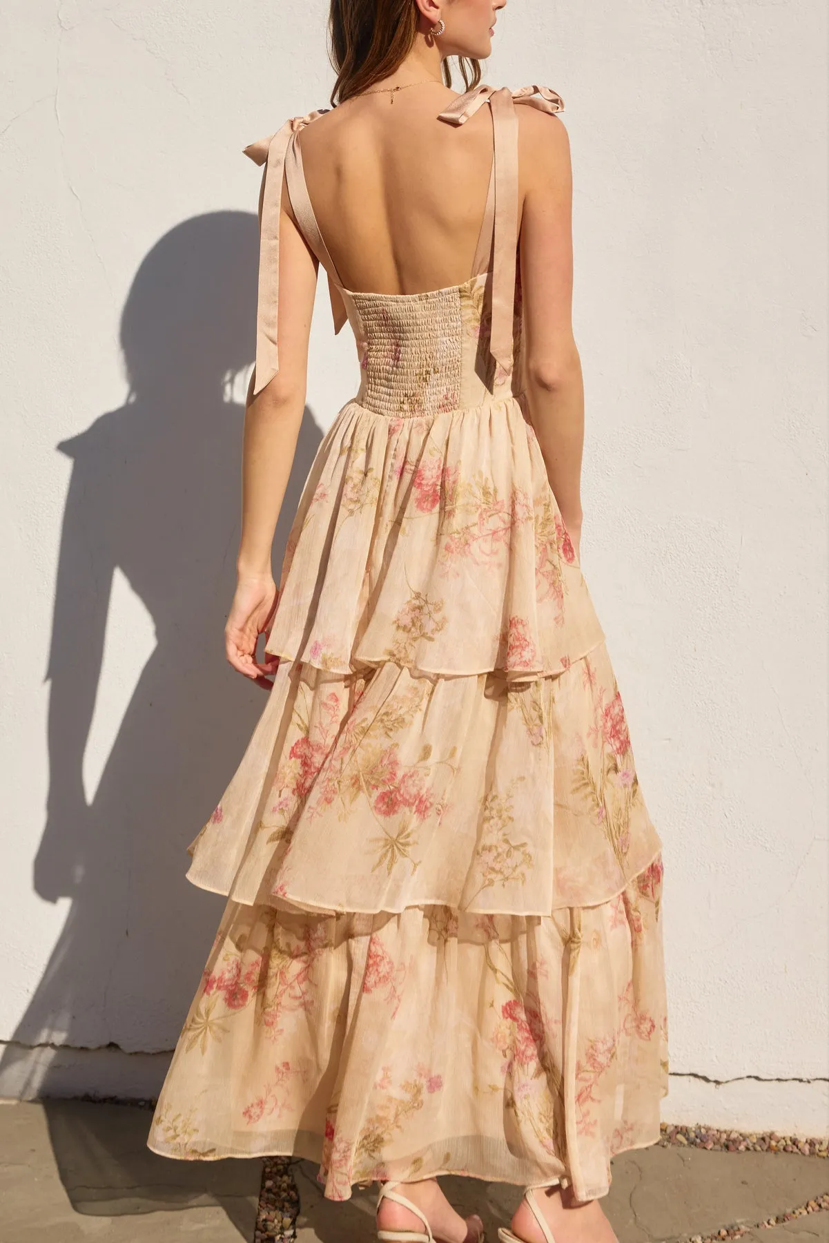 Elena Corset Layered Maxi Dress