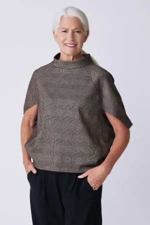 Elsa Cape Top - Brown Plaid