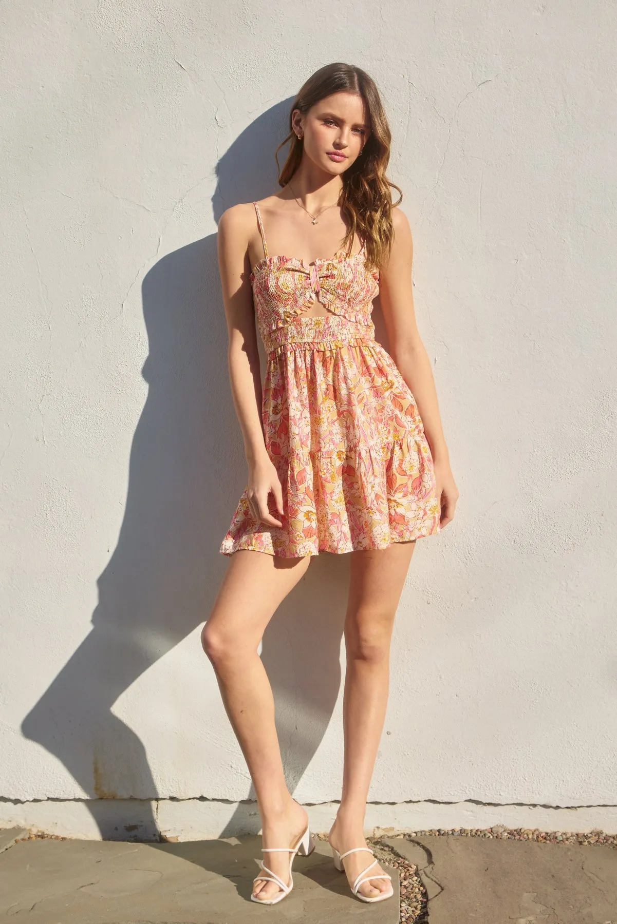Emory Smocked Sweetheart Mini Dress
