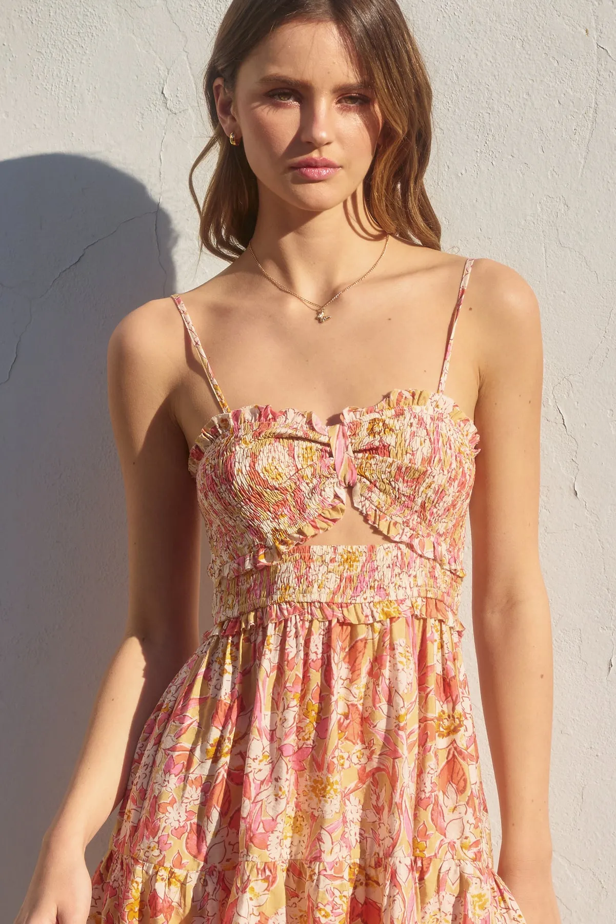 Emory Smocked Sweetheart Mini Dress
