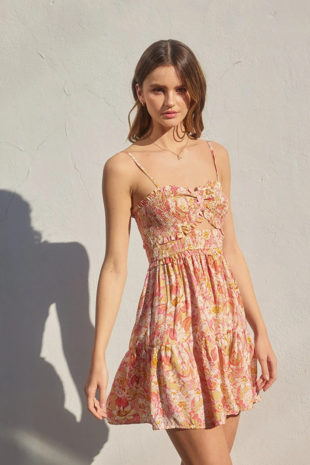 Emory Smocked Sweetheart Mini Dress