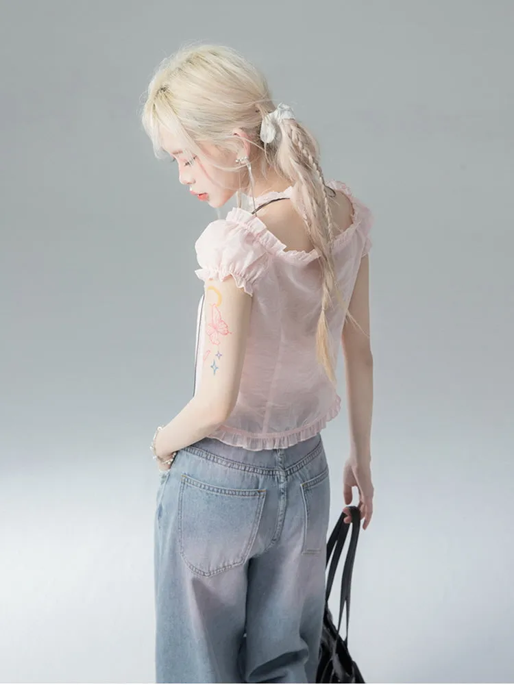 Enchanted Lace Puff Blouse