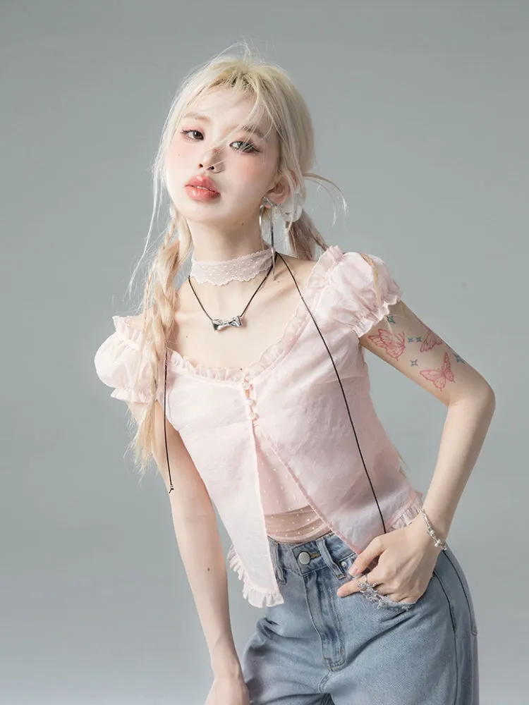 Enchanted Lace Puff Blouse