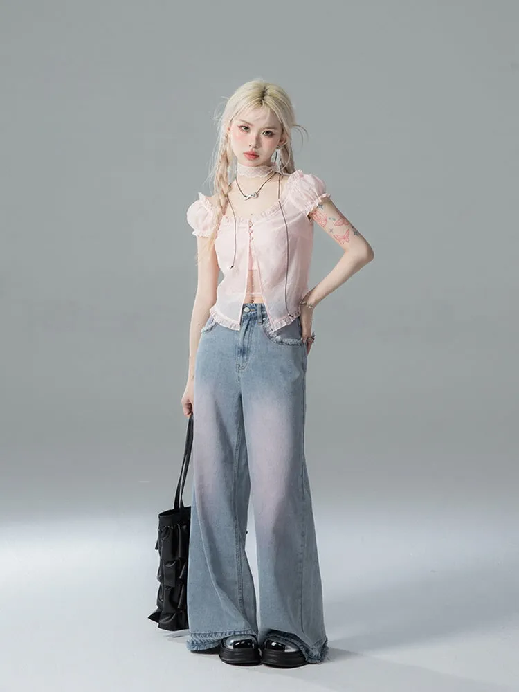 Enchanted Lace Puff Blouse