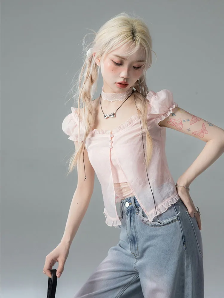 Enchanted Lace Puff Blouse