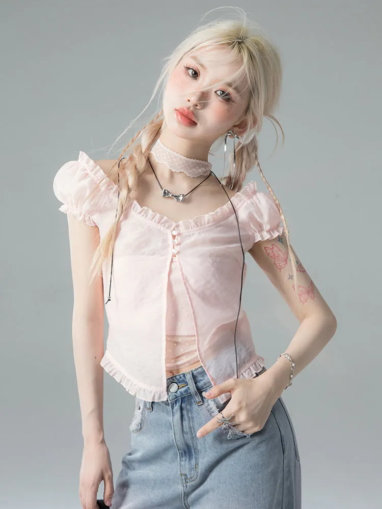 Enchanted Lace Puff Blouse