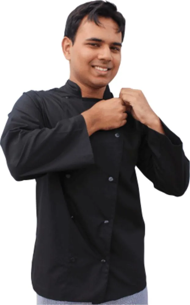 EPIC Light Weight Black Chef Jacket -  Long Sleeve
