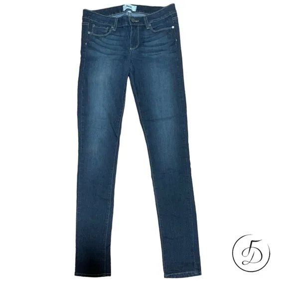EUC Paige Peg Skinny Jeans Size 27” Dark Blue