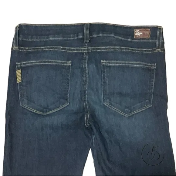 EUC Paige Peg Skinny Jeans Size 27” Dark Blue