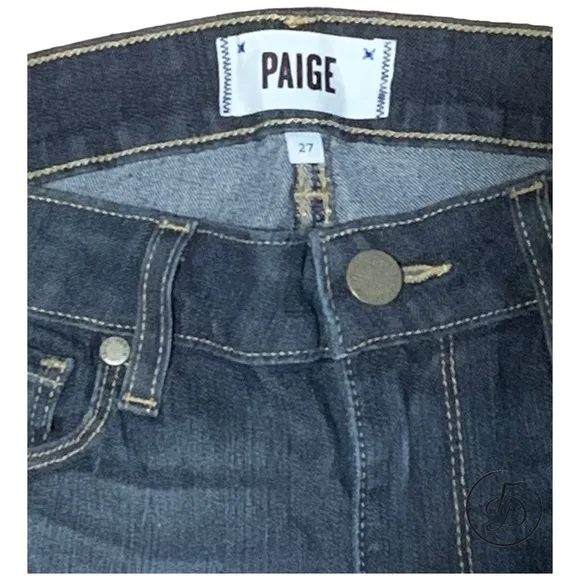 EUC Paige Peg Skinny Jeans Size 27” Dark Blue