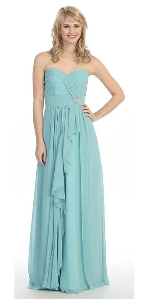 Eureka 2505 Ruched Bodice Layered Skirt Long Gown